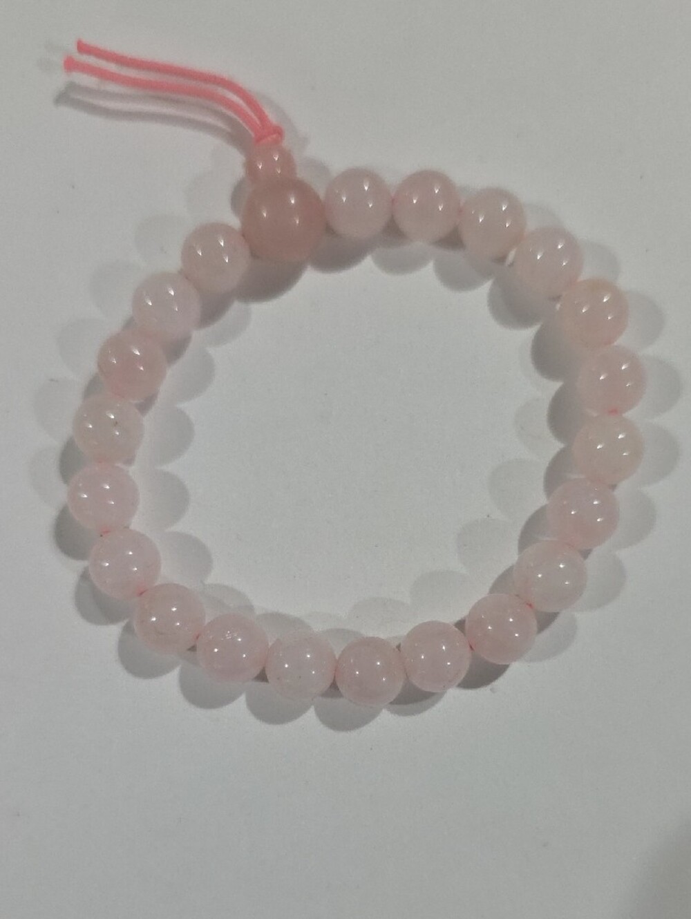 Delicate Rose Quartz Beaded Stretch Bracelet -  Simple and Elegant Women Jewelry - Picture 4 of 9